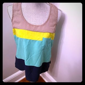 Tri Colored silk tank